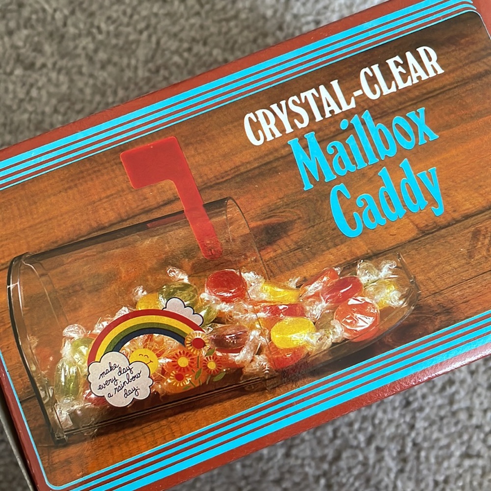 Vintage plastic mailbox caddy